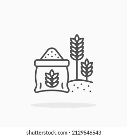 Wheat Sack Linie Symbol. Bearbeitbarer Strich und Pixel perfekt. Kann für digitale Produkte, Präsentationen, Print-Design und mehr verwendet werden.