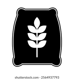 Wheat sack silhouette icon. Vector.