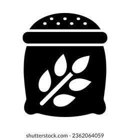 Wheat Sack Vector Glyph Icon For Personal And Commercial Use.
