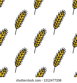 wheat seamless doodle pattern