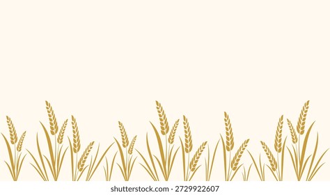 wheat seamless pattern background packaging yellow simple silhouette vector in flat