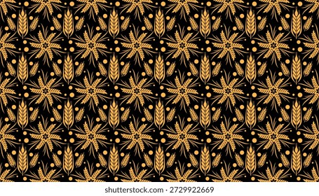 wheat seamless pattern background packaging yellow simple silhouette vector in flat