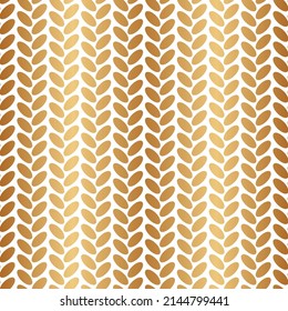 Wheat seamless pattern. Bakery background. Bread grain texture. Repeated spike wheat. Stalk oat, barley, corn, malt, bran, millet, maize, rice. Repeating seed flour. Ear wheat for design print. Vector