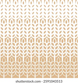 Wheat seamless pattern. Design wheat bread for prints. Repeated ear background. Repeating oat field. Texture malt. Beer grain. Rice flour. Bakery motif. Repeat graphic plant. Vector illustration
