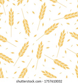 Wheat Seamless Pattern. Grain Surface Texture. Vector Illustration.