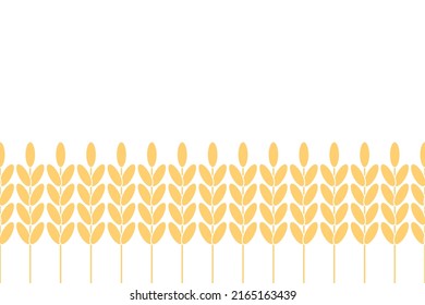 Wheat seamless pattern. Label with wheat ears silhouette on white background.