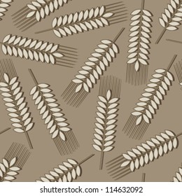 wheat seamless pattern on light brown