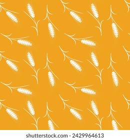 Wheat seamless pattern vector, Wheat pattern for background.