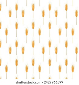Wheat seamless pattern vector, Wheat pattern for background.