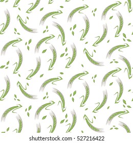 Wheat seamless pattern. Vector illustration on isolated background.