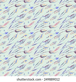 Wheat seamless pattern. Watercolor background, vector illustration