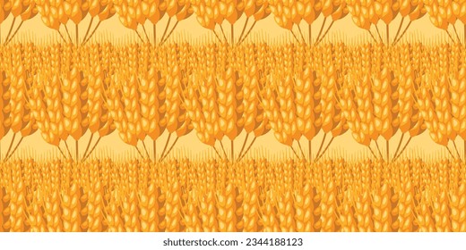 Papel de paredes sin fisuras de trigo. Vector para textiles, almohadas, ropa, fondo, embalaje, carteles, tazas, interior. Diseño elegante.