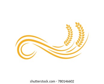 wheat seed food cereal brew vector logo design 