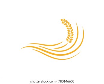 wheat seed food cereal brew vector logo design 