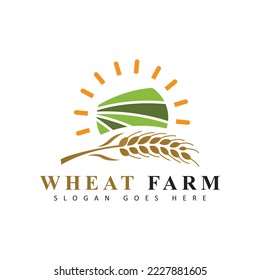 Wheat seed icon, Wheat rice farm logo. Vector illustration