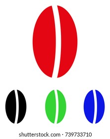 Wheat Seed icon. Vector illustration style is a flat iconic wheat seed symbol with black, red, green, blue color versions. Designed for web and software interfaces.