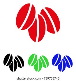 Wheat Seeds icon. Vector illustration style is a flat iconic wheat seeds symbol with black, red, green, blue color variants. Designed for web and software interfaces.