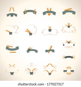 Wheat Set - Isolated On Gray Background - Vector Illustration, Graphic Design Editable For Your Design. 