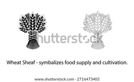 Wheat sheaf symbol representation of food supply and cultivation