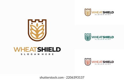 Design des Weizenschilds, Vektorgrafik, Symbol für das Logo des Getreides