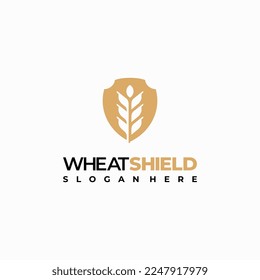 Design des Weizenschilds, Vektorgrafik, Symbol für das Logo des Getreides