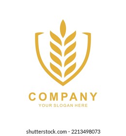 Wheat and Shield logo vector