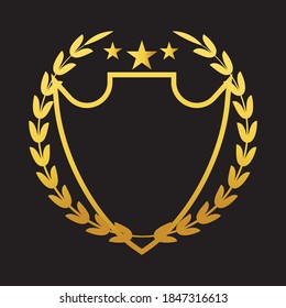 Wheat shield logo vector template.