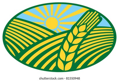 wheat sign - badge (design)