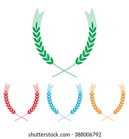 Wheat sign. Colorfull set