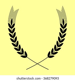 Wheat sign. Flat style icon vector illustration.