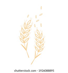 Wheat sign icon isolated on white background vector illustration. Flat design.