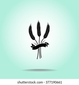 Wheat sign icon, vector illustration. Flat design style