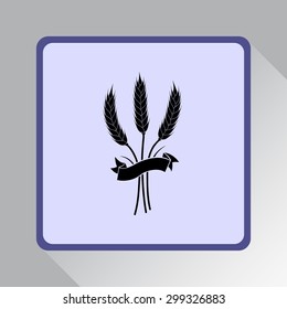Wheat sign icons, vector illustration. Flat design style