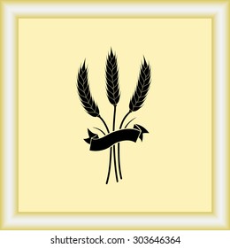 Wheat sign icons, vector illustration. Flat design style