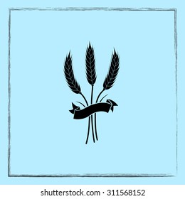 Wheat sign icons, vector illustration. Flat design style