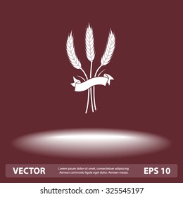 Wheat sign icons, vector illustration. Flat design style