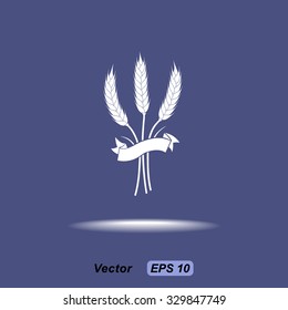 Wheat sign icons, vector illustration. Flat design style