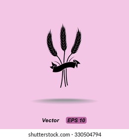 Wheat sign icons, vector illustration. Flat design style