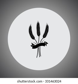 Wheat sign icons, vector illustration. Flat design style