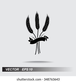 Wheat sign icons, vector illustration. Flat design style