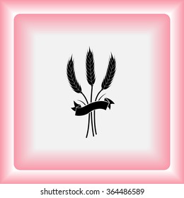 Wheat sign icons, vector illustration. Flat design style