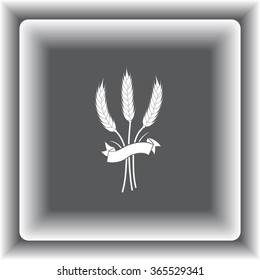 Wheat sign icons, vector illustration. Flat design style
