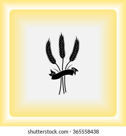 Wheat sign icons, vector illustration. Flat design style