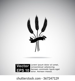 Wheat sign icons, vector illustration. Flat design style