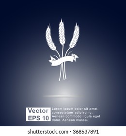 Wheat sign icons, vector illustration. Flat design style