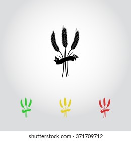Wheat sign icons, vector illustration. Flat design style