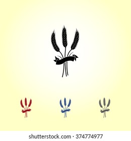 Wheat sign icons, vector illustration. Flat design style