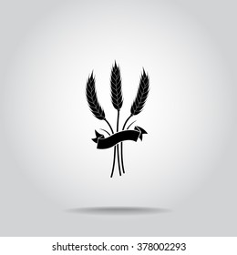 Wheat sign icons, vector illustration. Flat design style