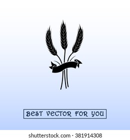 Wheat sign icons, vector illustration. Flat design style