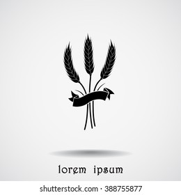 Wheat sign icons, vector illustration. Flat design style